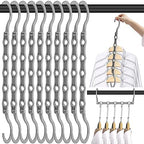 DUCOO Space Saving Hangers 10 Pack, Heavy Duty Magic Cascading Hanger Organizer with 5 Enclosed Anti-Slip Holes, Closet Organizers and Storage for Clothes, College Dorm Room Essentials, Gray by Unknown