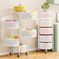 SNTD 5-Tier Fruit and Vegetable Basket Bowls for Kitchen, Rotating, White by SNTD