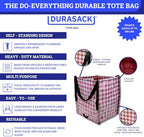 DURASACK Heavy Duty Storage Tote Bag 22-Gallon, Gingham Red - Image 3