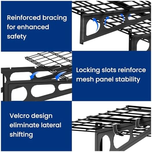 FLEXIMOUNTS 1-Pack 2x4ft Garage Shelving Wall-Mounted Storage Rack, Black - Image 5