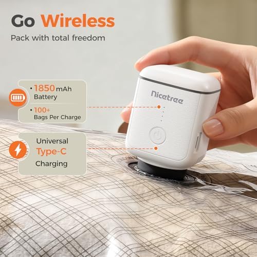 Nicetree 9-Pack Vacuum Bags for Travel with Rechargeable Pump, 3 Sizes - Image 2