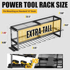 Heavy Duty Power Tool Organizer Wall Mount, Metal Tool Storage Rack Loads 320lbs, 8 Cordless Drill Holder 3 Layer for Garage, Workshop, Tool Room, Gift for Men - Image 5