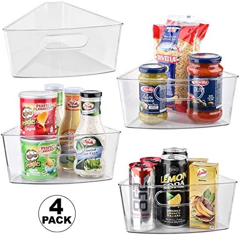 Sorbus Clear Storage Bins for Corner Cabinets, Kitchen & Pantry (4 Pack) - Image 7