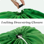 Nylon XL Laundry Bag - Locking Drawstring Closure, Machine Washable, These Large Bags Will Fit a Laundry Basket and Strong Enough to Carry up to Two Loads of Clothes (Green | 22" x 32") - Image 6
