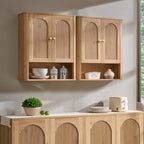 IFGET Bathroom Fluted Arched Wall Cabinet Set 2, 23.6''W Medicine Cabinet, Natural by IFGETEnrichYourLivingSpace