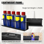 Riciakik 8 Pack Spray Bottle Holder Wall-Mounted, Aerosol Spray Can Holder Storage Rack, Heavy-Duty Paint Bottle Organizer with 40 Holes, Steel Black Spray Rack for Garage, Shop, Home or Tool Trailer - Image 6