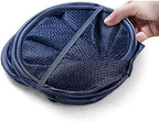 BATTOO Deluxe Strong Mesh Pop up Laundry Hamper Basket with Side Pocket for Laundry Room, Bathroom, Kids Room, College Dorm or Travel Navy Blue - Image 4