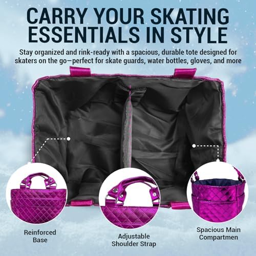 Kami-So Ice Skate Bag Tote | Skate Bag Organizer with Multi-purpose Pockets | Ideal for Water Bottle, Gloves & Accessories - Image 3