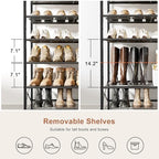 10 Tier Metal Shoe Rack with Wood Top, 30-40 Pairs - Image 4