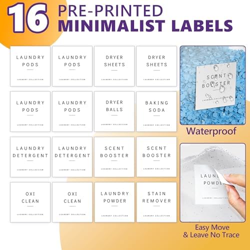 Moforoco 2+1 Pack Bamboo Laundry Pods Container, Clear Laundry Room Organization Containers,Large Laundry Detergent Powder Storage Containers Lids & Labels, for Scent Booster - Image 6