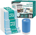 Travel Vacuum Storage Bags with Rechargeable Cordless USB Pump, 30 Combo by CozyEssential