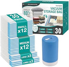 Travel Vacuum Storage Bags with Rechargeable Cordless USB Pump, 30 Combo by CozyEssential