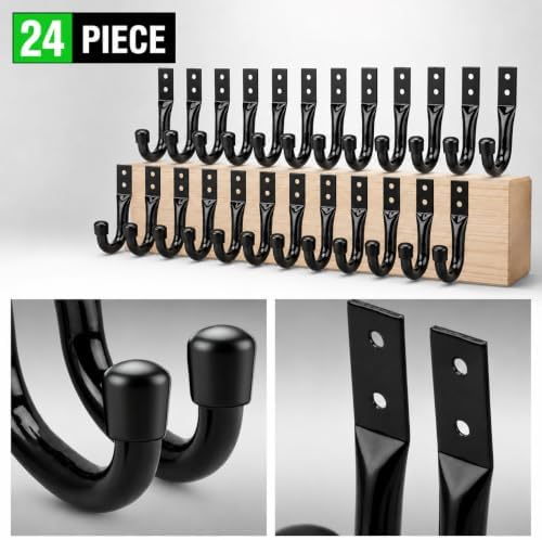 24-piece Heavy Duty Garage Storage Hooks, Bike Hooks for Garage Wall, Utility Garage Hooks, Wall Mount J Hook for Hanging, Large Metal Storage Organizer Tool, Extension Cord Hanger - Image 3