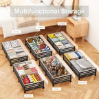 Under Bed Storage with Wheels, 2 Pack Bamboo Drawers for Shoes and Clothes - Image 3