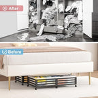 Under Bed Storage with Wheels, 2 Pack Bamboo Drawers for Shoes and Clothes - Image 4