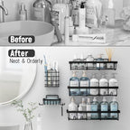 Liuoud Shower Caddy 5 Pack XL-Size Adhesive Stainless Steel Organizer - Image 6