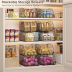 3-Tier Stackable Wire Baskets, Fruit and Vegetable Storage for Counter - Image 4