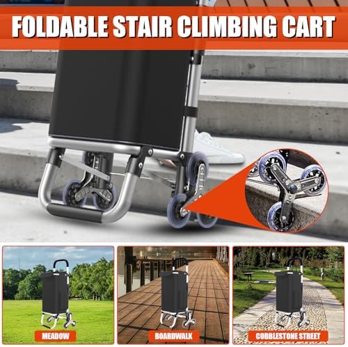 2 in 1 Shopping Cart for Groceries, Foldable Shopping Cart with 6 Wheels - Image 2
