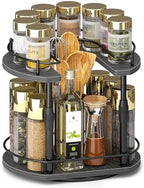 Across-Star Lazy-Susan-Spice-Rack -Organizer For Cabinet With Adjustable Height, 12 inch Rotating Seasoning Holder Spice Organization For Pantry, 2-Tier Kitchen Counter Shelf Countertop Organizer by Acorss-Star