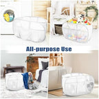 Collapsible Laundry Baskets, Upgrade Pop Up Laundry Hamper with Convenient Bags, Foldable Laundry Basket Mesh Light Weight, Easy to Carry Clothes Hampers for Laundry, Dorm, Toys, Travel White - Image 7
