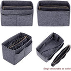 ZTUJO Purse Organizer Insert, Felt Bag Organizer with Metal Zipper, Handbag & Tote Shaper, For Speedy Neverfull Tote, 7 Sizes - Image 3