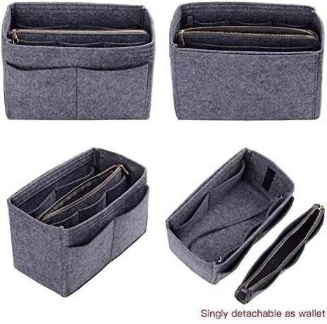 ZTUJO Purse Organizer Insert, Felt Bag Organizer with Metal Zipper, Handbag & Tote Shaper, For Speedy Neverfull Tote, 7 Sizes - Image 3