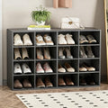 Garden 4 you Shoe Storage Bench, Cubby Shoe Rack with 16 Cubbies, 4-Tier Wood Shoe Rack Organizer, Shoe Organizer Cabinet for Entryway, Hallway, Closet and Garage, Black by Garden4you