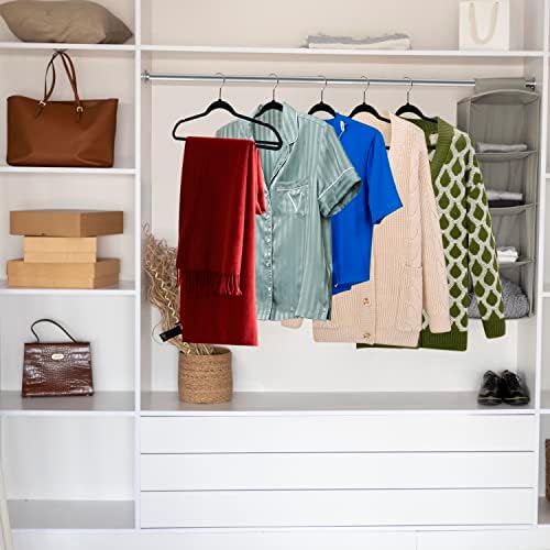 Quality Hangers 50 Pack Plastic Hangers for Clothes - Slim Non-Velvet Hangers with 360° Swivel Chrome Hook & Non Slip Notches - Ideal for Dresses Coats Shirts Jackets & More - Black - Image 6