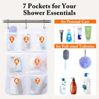 Fammart Mesh Shower Caddy Hanging, Quick-Drying Shower Organizer with 7 Pockets, Portable Bathroom Organizers and Storage for Shampoo, Soap, Loofah, Travel, and Cruise Essentials - Image 2
