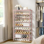 8 Tier Metal Shoe Rack with Wood Top, 24-32 Pairs - Image 2
