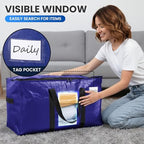 TAILI 4 Pack Dark Blue XXL Moving Bags,Storage Bags with Visible Window - Image 5