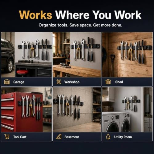 16" Magnetic Tool Holder, 10 Pack PVC-Coated Heavy Duty for Garage - Image 7