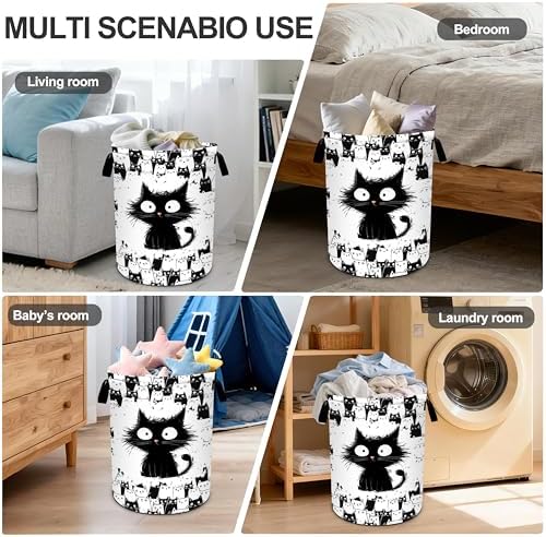 Cat Laundry Basket Storage Bin Foldable Laundry Hamper Clothes Storage Bucket Organizer 19.6x15.7 Inch For Laundry Room/Bedroom/Bathroom - Image 6