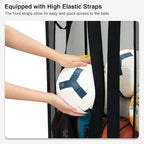 STO STO Ball Storage Basket, Wall-Mounted or Freestanding Garage Ball Organizer Holder, Holds up to 15 Balls, Sports Equipment Organizer with Elastic Front Access for Garage, Gym, Playroom, Black - Image 5