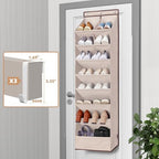 STORAGE MANIAC Over the Door Shoe Organizer Heavy-Duty Large Deep Pocket Hanging Shoe Organizer Shoe Rack Door Closet Shoe Organizer for Wall, Dorm & Narrow Door Storage Shoe Holder Oat Beige, 2 Pack - Image 4
