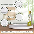 White Lazy Susan for Table, 12 Inch Non-Skid Bamboo Turntable Organizer - Image 6