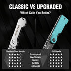 WORKPRO Folding Utility Knife, Quick Change Box Cutter, G10 Handle, Blue - Image 3
