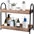 BDBDYEAY Bathroom Countertop Organizer, 2 Tier Vanity Organizer and Storage for Cosmetic Skincare Perfume, Wood Bead Storage Shelf for Bathroom Kitchen Coffee Station by BDBDYEAY