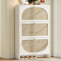 Nicetree Shoe Cabinet Storage for Entryway Slim 9.5" Freestanding Floor Base Shoe Storage Cabinet, 3 Flip Drawers with 3-Position Adjustable Divider, Holds 16-36Pairs, Bright White by Nicetree