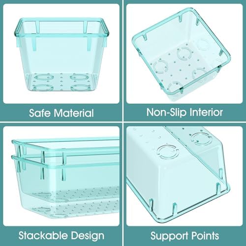 25 PCS Clear Plastic Drawer Organizer, Makeup Organizers and Storage Bins - Image 3