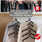 Clothes Hanger Space Saving 4 Pack Multi-Layer Shirt Hangers | Heavy Duty Coat Hanger, Non-slip Foam Padded, Detachable Design, T-shirt Hangers for Man & Women Dorms and Apartment Black - Image 5