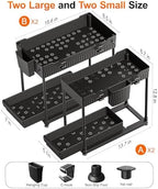 Sevenblue 4-Pack 2-Tier Under Sink Organizer with Pull Out Drawers - Image 6