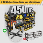 4-Tier Power Tool Organizer Wall Mount, 450LBS Capacity, 8 Drill Holders - Image 3