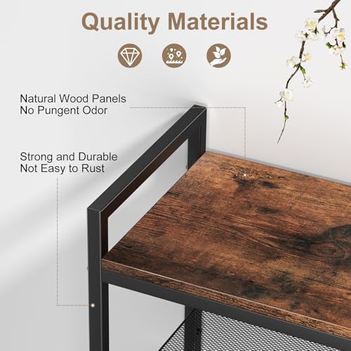 Refrze Shoe Rack for Front Door Entrance, 4 Tier Height-Adjustable Metal Shoe Rack, Sturdy Wooden Top and Tiltable Steel Frame Heavy Duty Shoe Organizer for Bathroom,Bedroom,Kitchen，Include Hook - Image 5