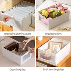 Linen Closet Organizers And Storage, 12 Pack Closet Storage Bins Linen Closet Baskets for Closet Organization Foldable Closet Organizer Bins with Clear Window For Organizing Clothing, Jeans, Shelves - Image 6