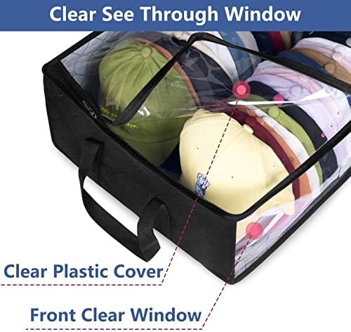 AOODA Wide Hat Storage for Baseball Caps, Large Capacity Hat Organizer for Closet Cap Holder Holds up to 40 Snapbacks, Black - Image 3