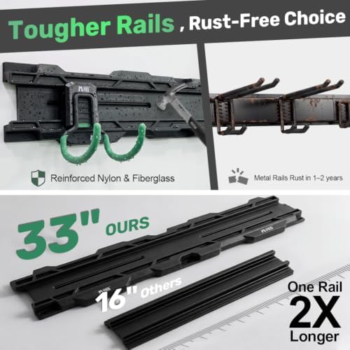 66" Wall Mount Tool Organizer with Locking Hooks, 300 LBS Storage System - Image 2