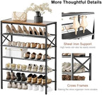 6 Tier Metal Shoe Rack with Wood Top, 18-24 Pairs - Image 6