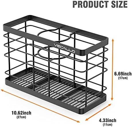 Hair Dryer Holder - Hair Tool Organizer Wall Mount/Adhesive Blow Dryer Holder/Curling iron holder Cabinet Door Bathroom Organizer for Hair Dryer, Curling Wands, Hair Straighteners Black - Image 6