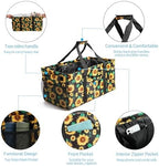 Joyfol Day Extra Large Utility Tote Bag, Reusable Grocery Bags Foldable, Upgraded Metal Frame, With Sturdy Handles Reinforced Bottom Heavy Duty Oxford Fabric Moving Shopping Bags, Sunflower - Image 6